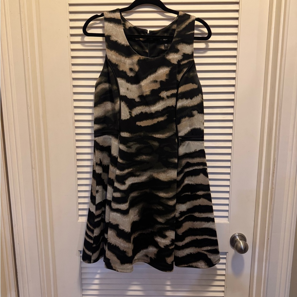 Stylish Black and Cream Mini Dress